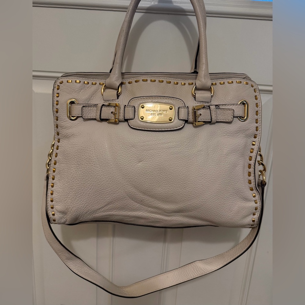 Michael Kors Cream with Gold Accents Satchel